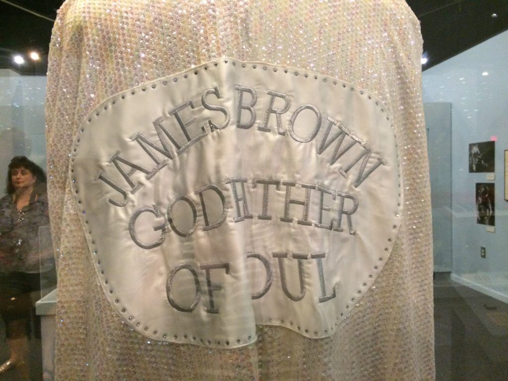 Sequined cape reading James Brown Godfather of Soul